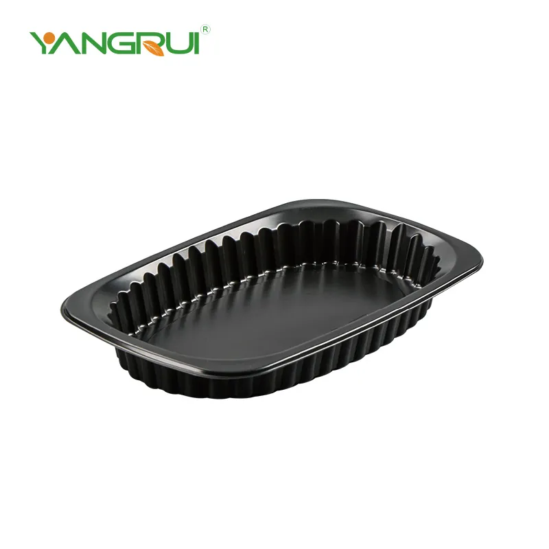 صواني الطعام البلاستيكية السوداء